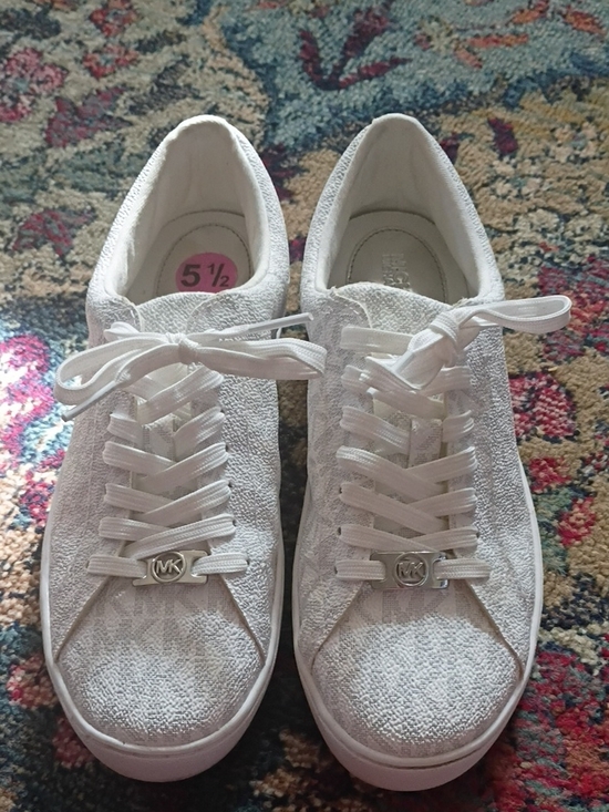 Michael Kors Shoes - Michael Kors Women's White Textured Lace-Up Sneakers